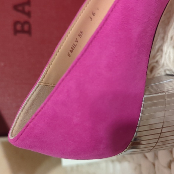 BALLY NIB Fuchsia Mirrored Heels 6/36.5 - Picture 2 of 12